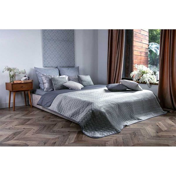Декоративне покривало Руно VeLour 220x240 см Grey 121818 фото