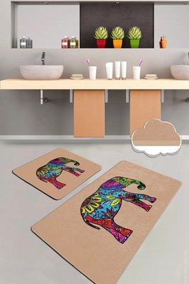 Набір килимків для ванної кімнати Chilai Home Olifant bej 60x100 см + 50x60 см 184904 фото