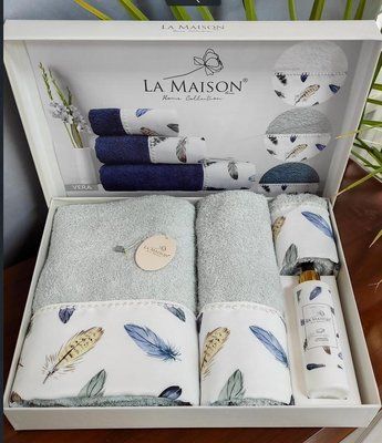 Набор полотенец La Maison Vera мятные из 3 шт. 30х50 см+ 50х90 см +70x140 см с парфюмом 217013 фото