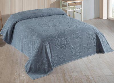 Простирадло махрове Uniko crown home 220x240 см сіре 207625 фото