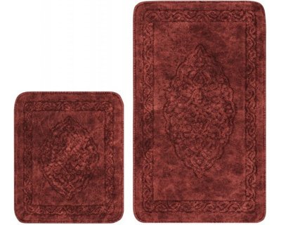 Набір килимків Arya Damaks Бордовий 2 предмети 60х100 см + 60x50 см 123002 фото