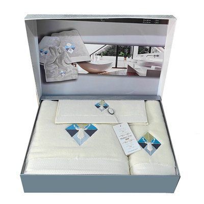 Набір рушників Maison D'or CERFY TOWEL SET ECRU з 3-х шт (30x50 см, 50x100 см, 85x150 см) 114634 фото