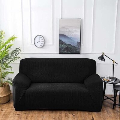 Чохол на двомісний диван Жаккардовий HomyTex Чорний 122761 фото