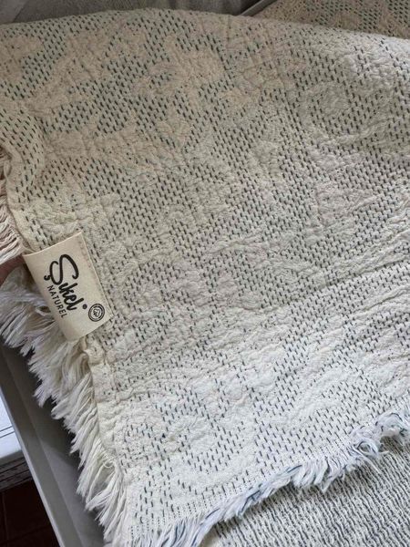 Покривало бавовняне з наволочками Sikel Damask бежеве 240х260 см 217334 фото