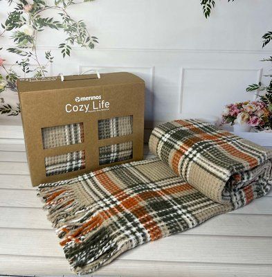 Плед бавовняний Merinos Cozy Life 180x220 см, Orang 215959 фото