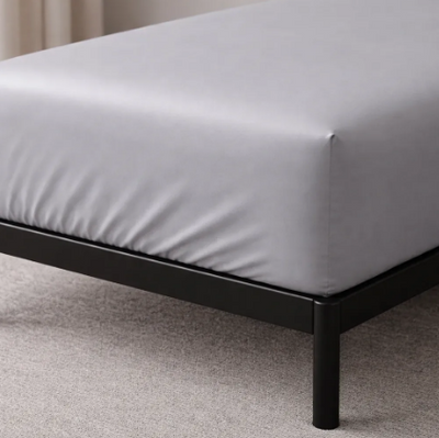 Простирадло натяжне U-tek сатин Boston Soft Grey 90x200+25 см 214206 фото