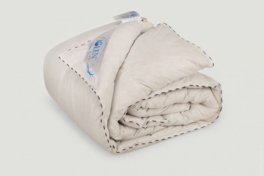 Одеяло Iglen облегченное климат-комфорт 100% белый пух 160х215 см. 53811 фото