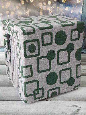 Постільна білизна Cotton Collection Зелений квадрат полуторне 175616 фото
