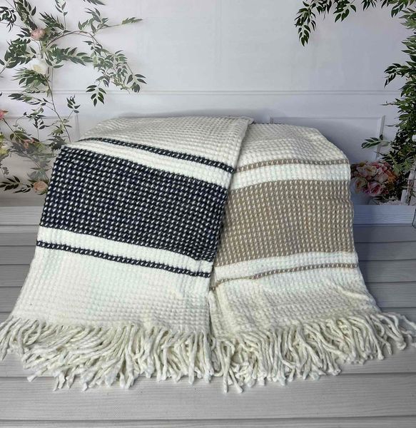Плед бавовняний Merinos Cozy Life 180x220 см, Blue krem 215960 фото
