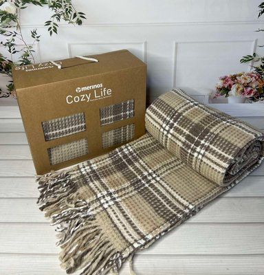 Плед бавовняний Merinos Cozy Life 180x220 см, Bej 215961 фото