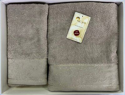 Набір рушників Arya Sena бежевий 50х90 см. + 70x140 см. 129204 фото