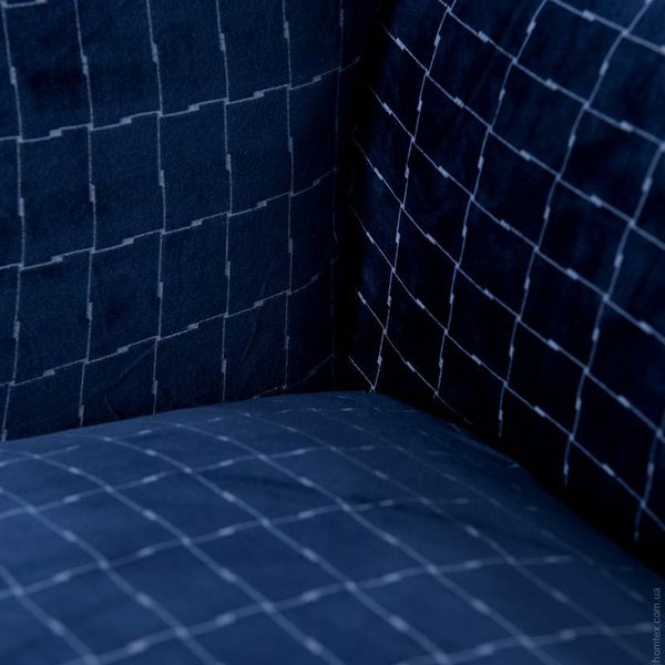 Чохол на двомісний диван HomyTex Оксамитовий плюш Синій 71075 фото