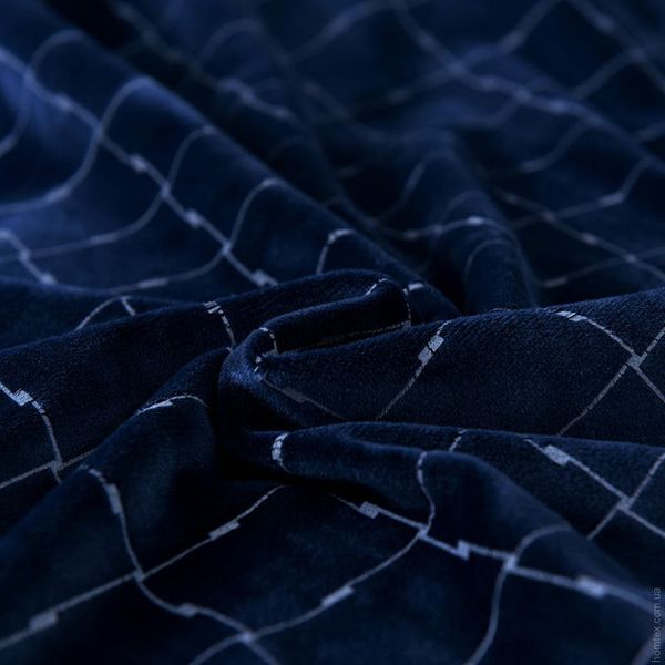 Чохол на двомісний диван HomyTex Оксамитовий плюш Синій 71075 фото