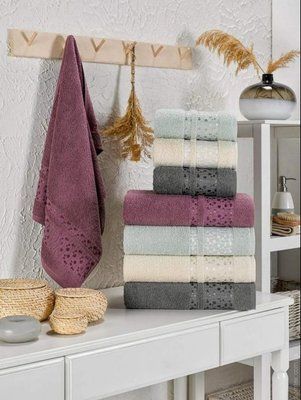 Набор махровых полотенец Zeron KIRAZ DESEN 100x150 см из 4 шт. 118769 фото