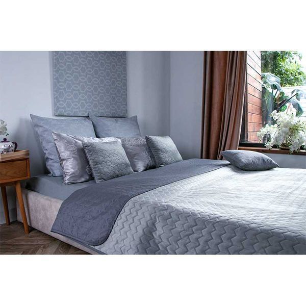 Декоративне покривало Руно VeLour 150x220 см Grey 116669 фото