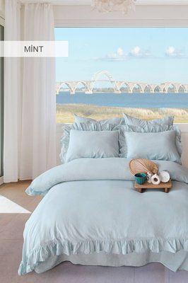 Постільна білизна Istanbul Pastoral mint євро 200х220 jacquard fc31846 фото