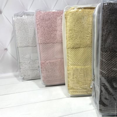 Набір махрових рушників із 3 шт. 30х50 см. + 50х90 см. + 75х150 см. Soft cotton DELUXE 2 77525 фото