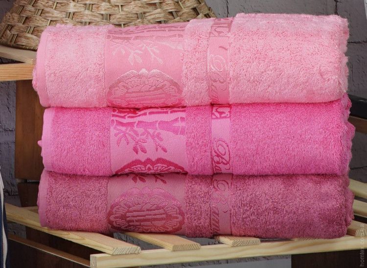 Набор бамбуковых полотенец Agac Bamboo (розовый, фуксия, пыльная роза) 50х90 см. 134732 фото