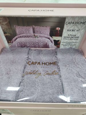 Покривало Capa Home Hercai 240x260 см з наволочками фіолетове 192181 фото