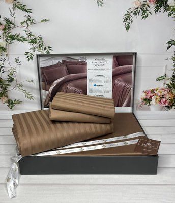Постільна білизна Belizza Line Kahve сатин євро 212293 фото