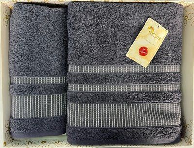 Набір рушників Arya Hera темно-блакитний 50х90 см + 70x140 см 129202 фото