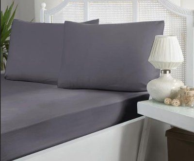 Простирадло сатинова на резинці First choice quick silver 180x200+30 см з наволочками 202619 фото