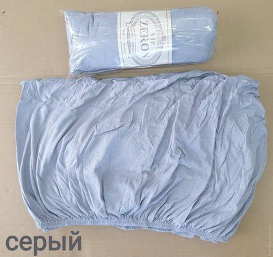 Простирадло на гумці трикотажне Zeron 180x200+30 см сіре 78395 фото