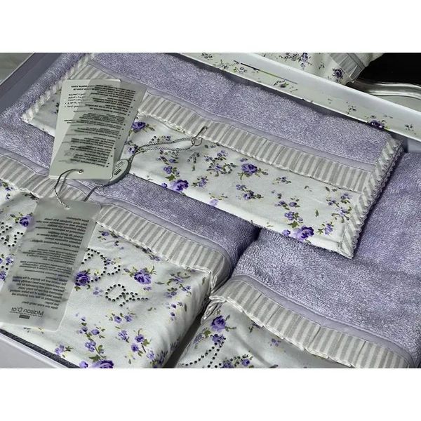 Набор полотенец Maison D'or ROSES LILA из 3-х шт (30x50 см, 50x100 см, 75x140 см) 121596 фото