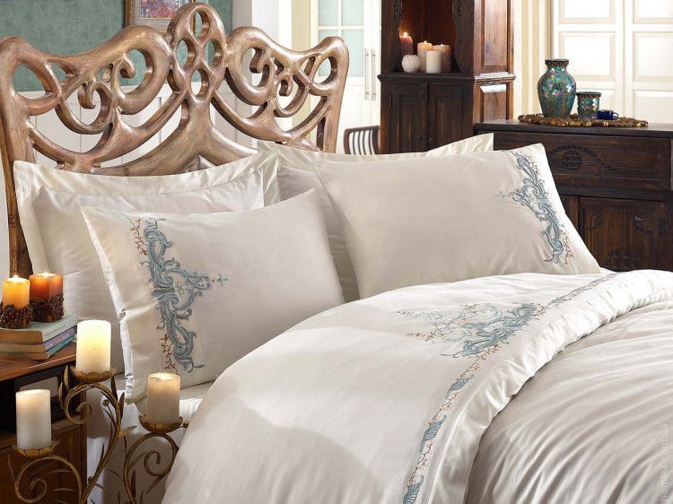 Постільна білизна Dantela Vita Embroidered Olivia mint євро 56840 фото