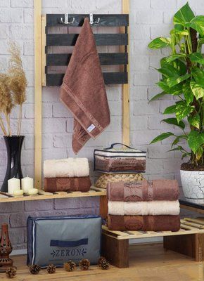 Набір бамбукових рушників Agac Bamboo (бежевий, кремовий, коричневий) 50х90 см. 134735 фото