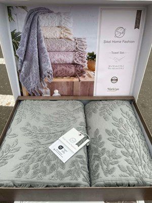 Набор махровых полотенец Sikel жаккард Towel Set из 2 шт. 50x90 см + 70&times;140 см., модель 2 211519 фото