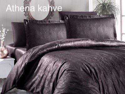 Постельное белье First Choice Athena kahve жаккард семейный 212532 фото