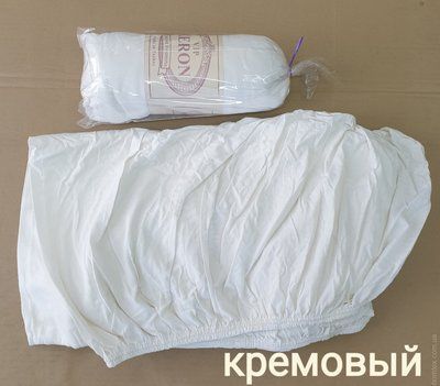 Простирадло на резинці трикотажне Zeron 180x200+30 см кремове 78393 фото