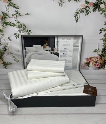 Постільна білизна Belizza Line Cream сатин євро 212295 фото