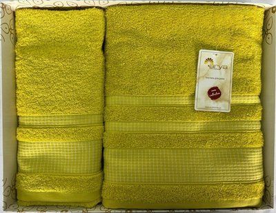 Набір рушників Arya Hera жовтий 50х90 см. + 70x140 см. 129200 фото
