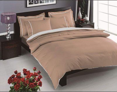 Постельное белье TAC Delux Prestige cappucino евро 91961 фото