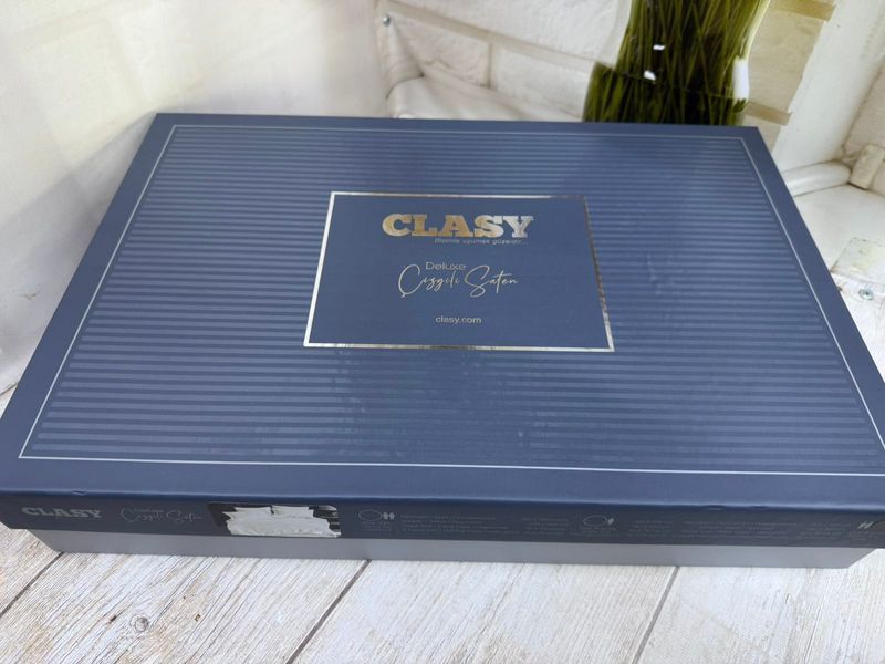 Постільна білизна страйп сатин Aran Clasy Ada Cayi євро 215792 фото