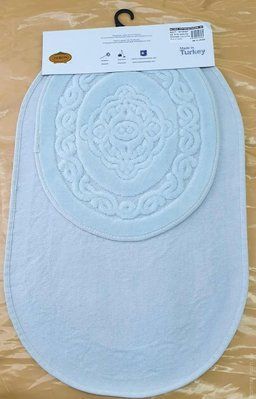 Набор ковриков Zeron Cotton 50x60 см + 60x100 см, ментоловый. 118711 фото