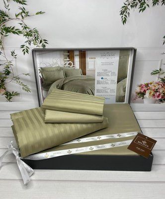 Постільна білизна Belizza Line Olive сатин євро 212296 фото