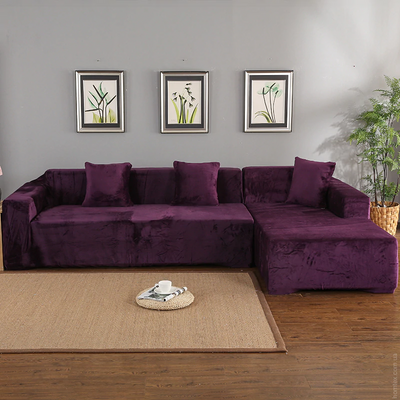 Набір чохлів HomyTex замша на кутовий диван 3.2 фіолетовий 182997 фото