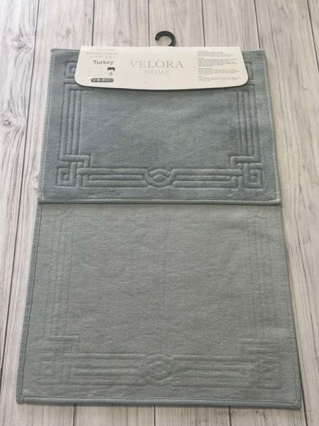 Набір килимків для ванної Velora Home 50x60 см + 60x100 см модель V17 сірі 211386 фото