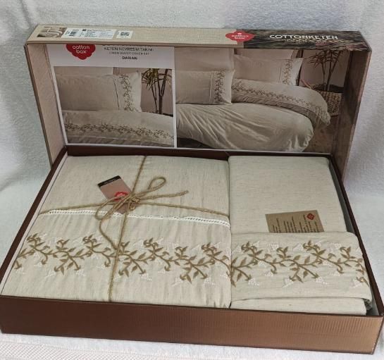 Постельное белье Cotton Box Darian евро с вышивкой 218622 фото