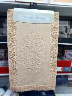 Набір килимків з 2-х штук White Beige 50x60 см + 60x100 см модель 1 194571 фото
