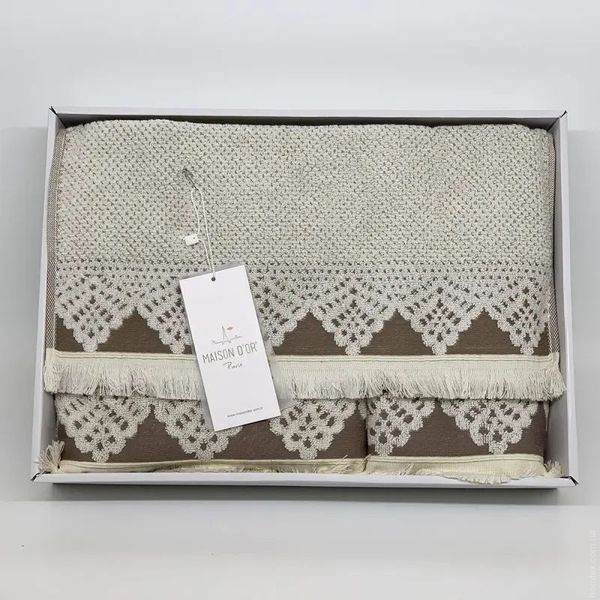Набор полотенец Maison D'or NATURELLE BEIGE из 3-х шт (40x60 см, 50x100 см, 70x140 см) 117527 фото