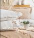 Постельное белье Saheser Brianna beige вареный хлопок евро с вышивкой и пике - покрывалом 216971 фото 2