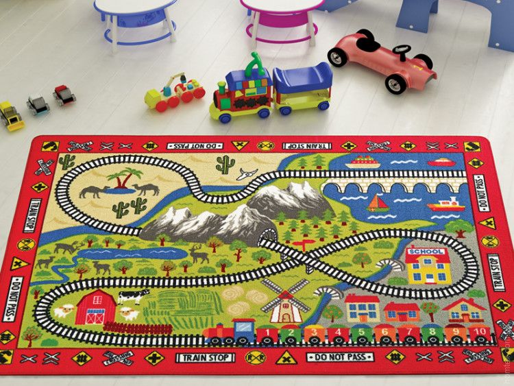 Килимок у дитячу кімнату Confetti Railway Kirmizi 100x150 см 74160 фото