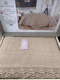 Покривало &ndash; піке Gold Soft Life Monela Bej 240x260 см із мереживом 130788 фото