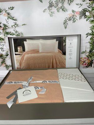 Постільна білизна Romeo Home муслін з піке - покривалом Vector євро 211453 фото