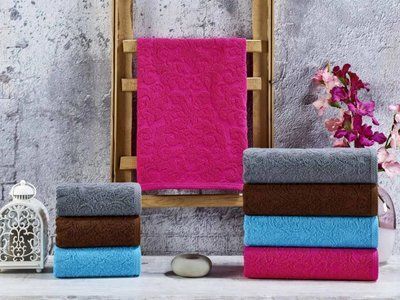 Полотенца махровые хлопок (сауна) Zeron DAMASK DESEN 100x150 см 4шт. 450 г/м2 125068 фото
