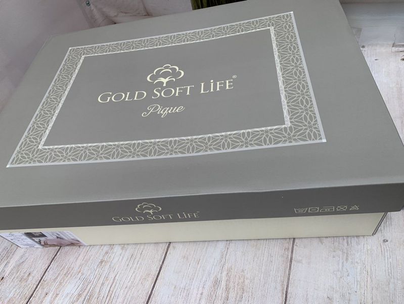 Покрывало &ndash; пике Gold Soft Life Monela Bej 240x260 см с кружевом 130788 фото